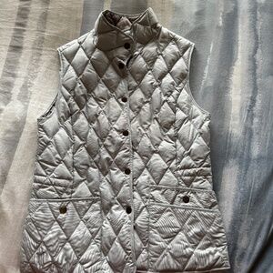 Eddie Bauer Quilted Down Vest Women's Small - Silver